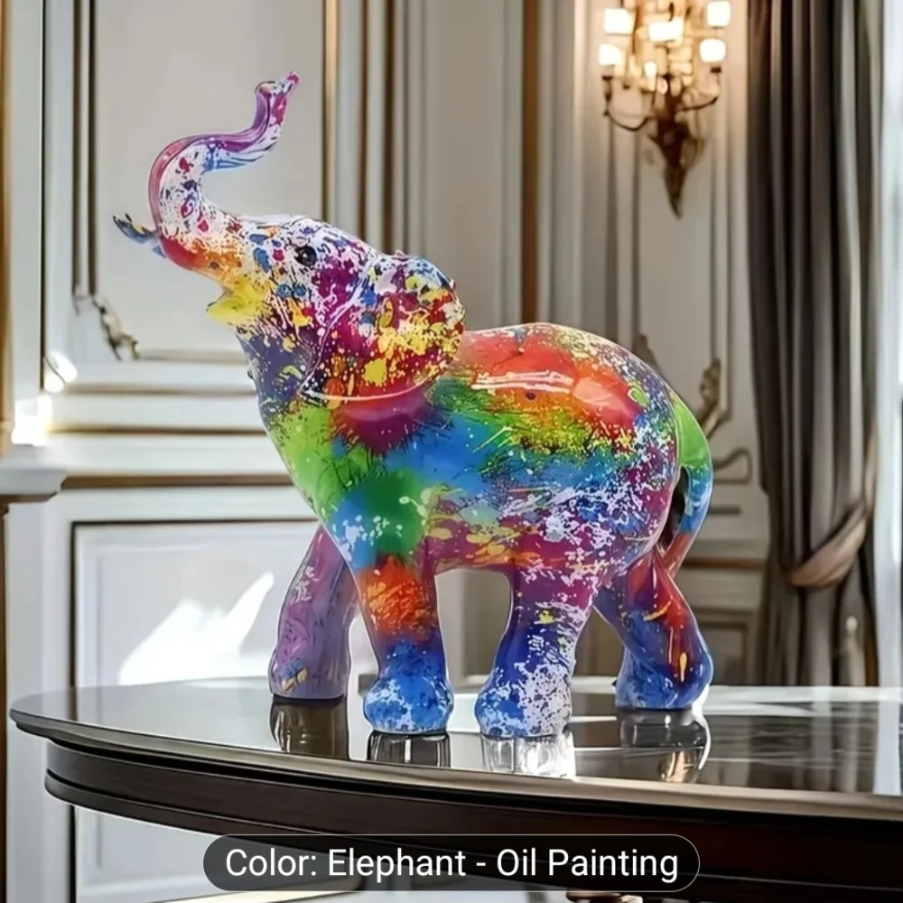 Colorful Elephant Art Sculpture - Picture 3 of 4